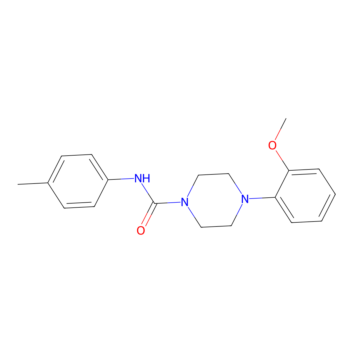4-(2-methoxyphenyl)-N-(4-methylphenyl)piperazine-1-carboxamide molecular structure, CAS 260553-27-3