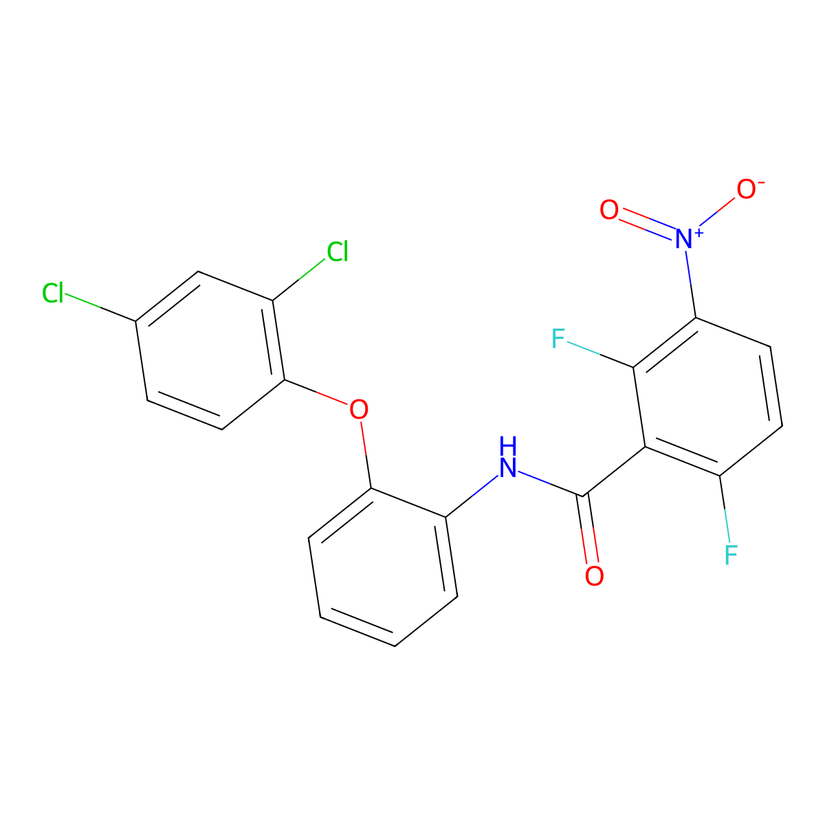 N-[2-(2,4-dichlorophenoxy)phenyl]-2,6-difluoro-3-nitrobenzamide molecular structure, CAS 260553-38-6