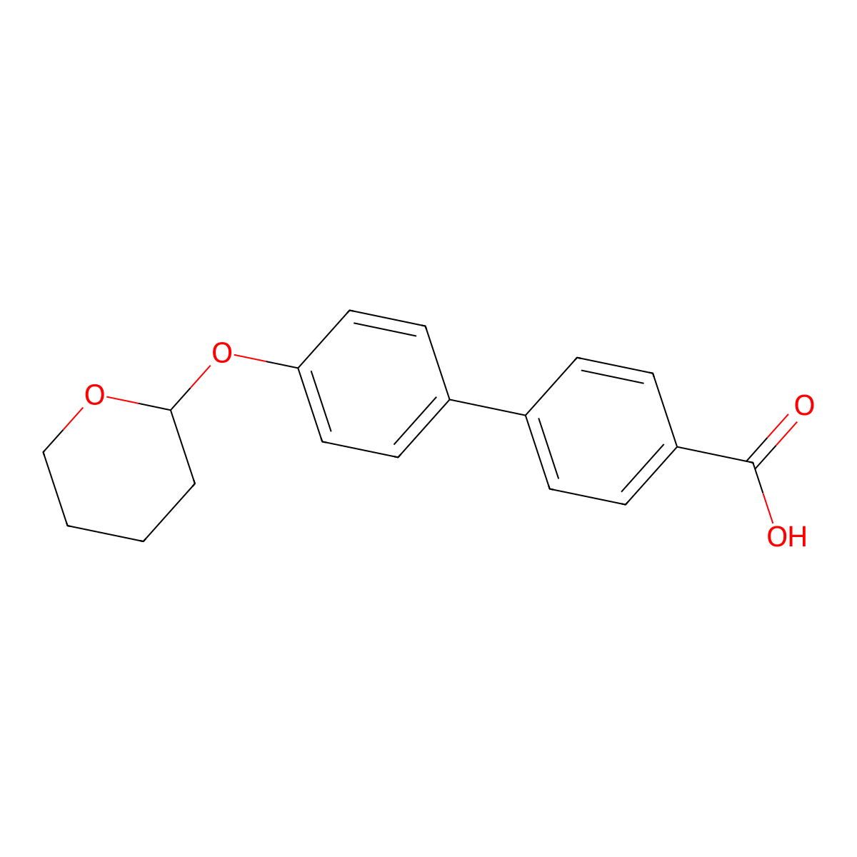 4'-[(Oxan-2-yl)oxy][1,1'-biphenyl]-4-carboxylic acid molecular structure, CAS 260554-28-7