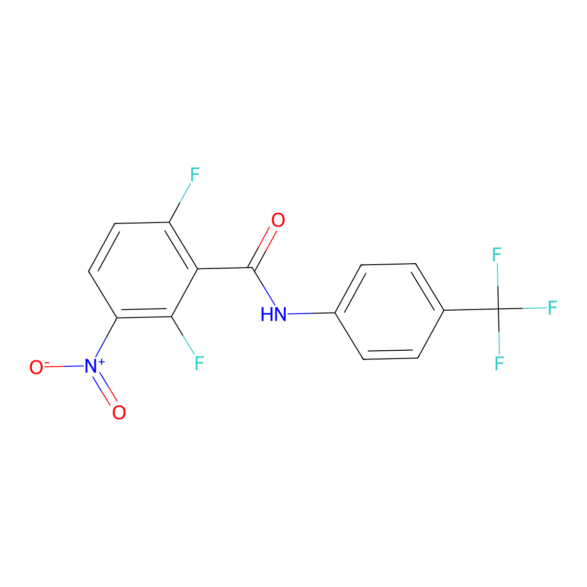 2,6-difluoro-3-nitro-N-[4-(trifluoromethyl)phenyl]benzamide molecular structure, CAS 260554-66-3