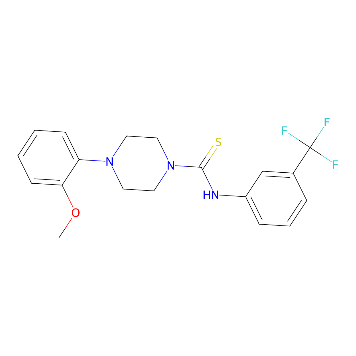 4-(2-methoxyphenyl)-N-[3-(trifluoromethyl)phenyl]piperazine-1-carbothioamide molecular structure, CAS 260554-85-6