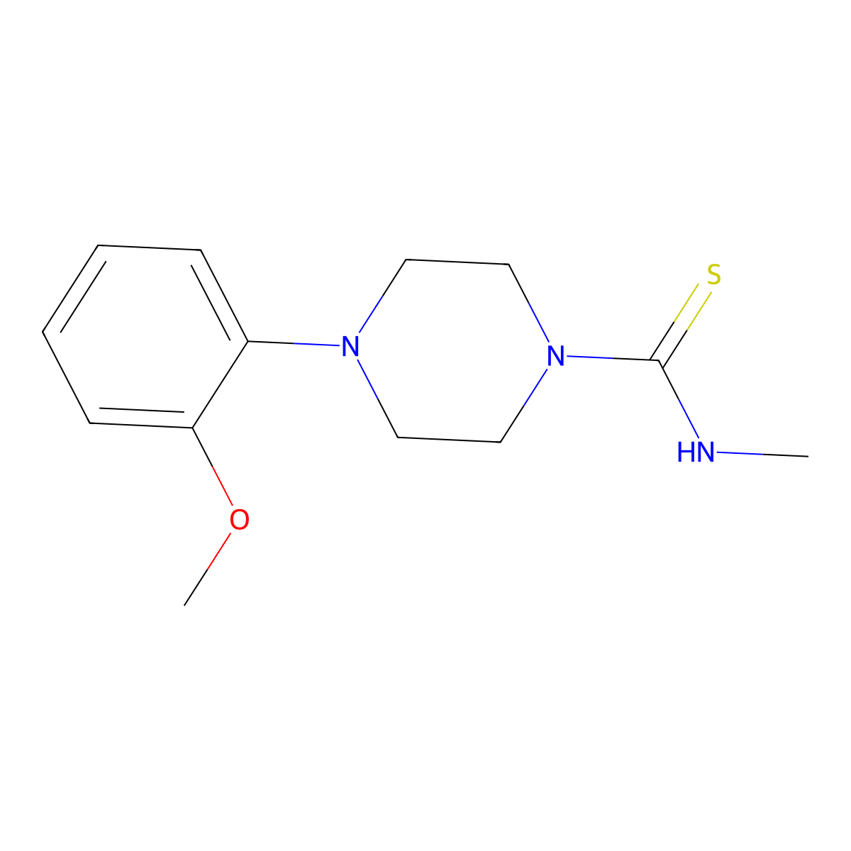 4-(2-methoxyphenyl)-N-methylpiperazine-1-carbothioamide molecular structure, CAS 260554-87-8