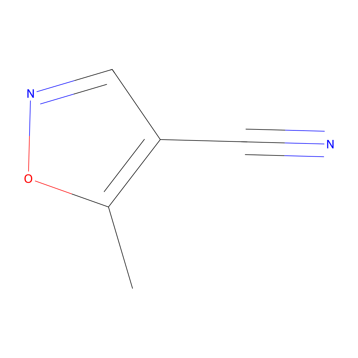 5-Methylisoxazole-4-carbonitrile molecular structure, CAS 260555-29-1
