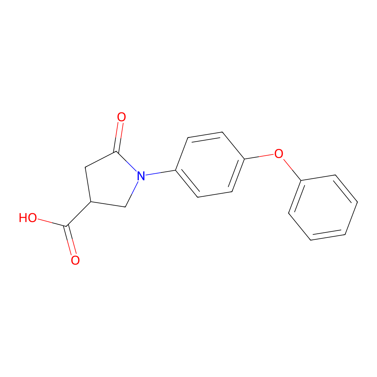 5-Oxo-1-(4-phenoxyphenyl)pyrrolidine-3-carboxylic acid molecular structure, CAS 260555-43-9