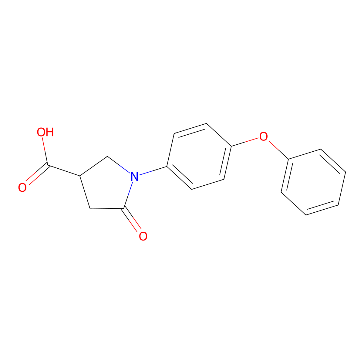 5-Oxo-1-(4-phenoxyphenyl)pyrrolidine-3-carboxylic acid molecular structure, CAS 260555-43-9