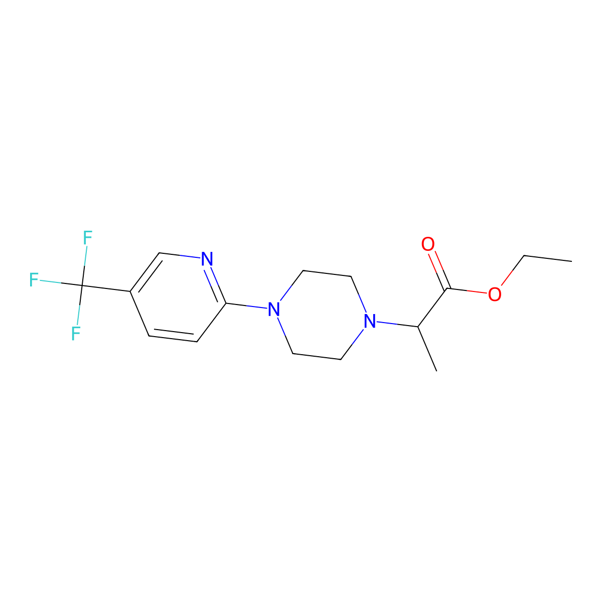Ethyl 2-[4-[5-(trifluoromethyl)pyridin-2-yl]piperazin-1-yl]propanoate molecular structure, CAS 260555-47-3