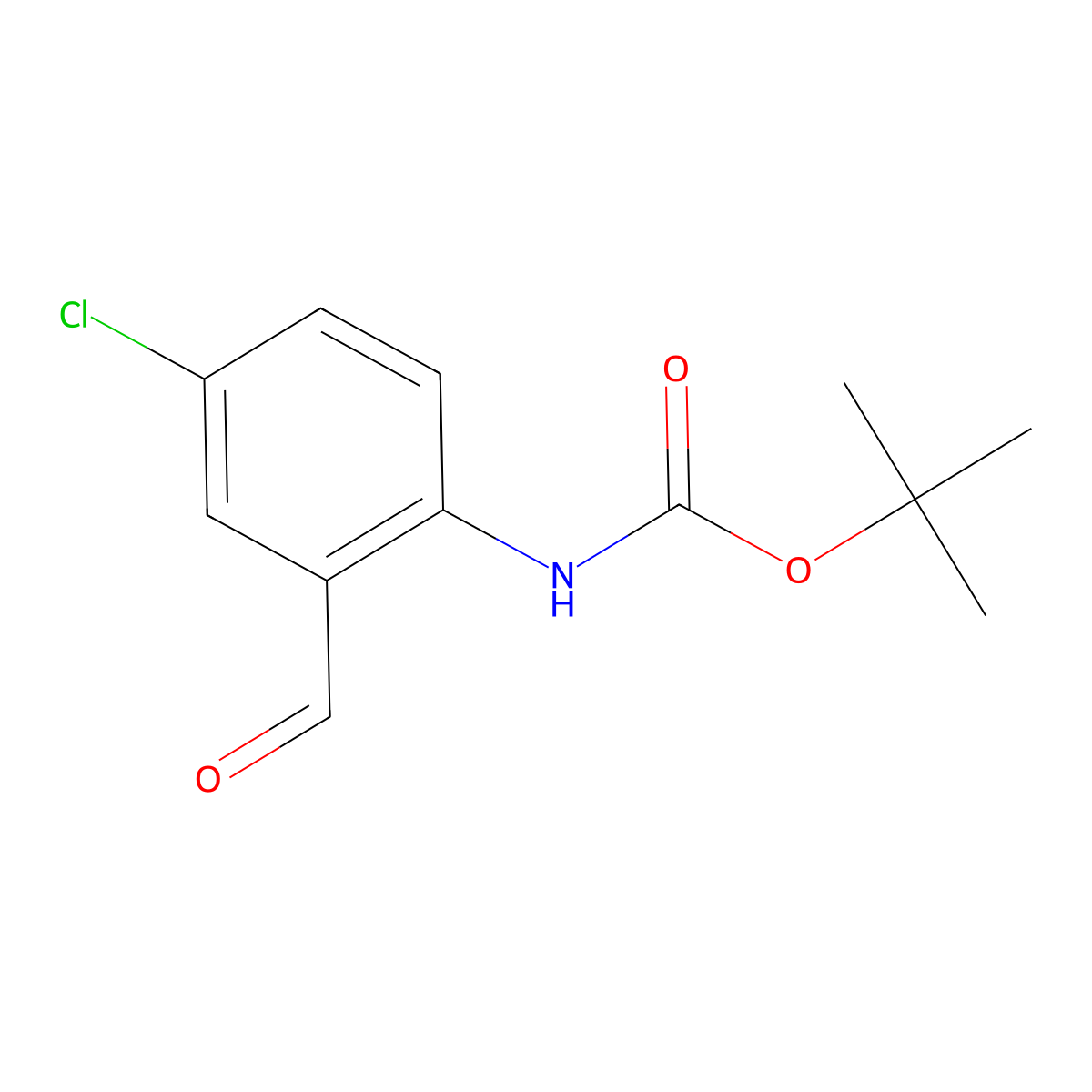 tert-butyl N-(4-chloro-2-formylphenyl)carbamate molecular structure, CAS 260559-52-2