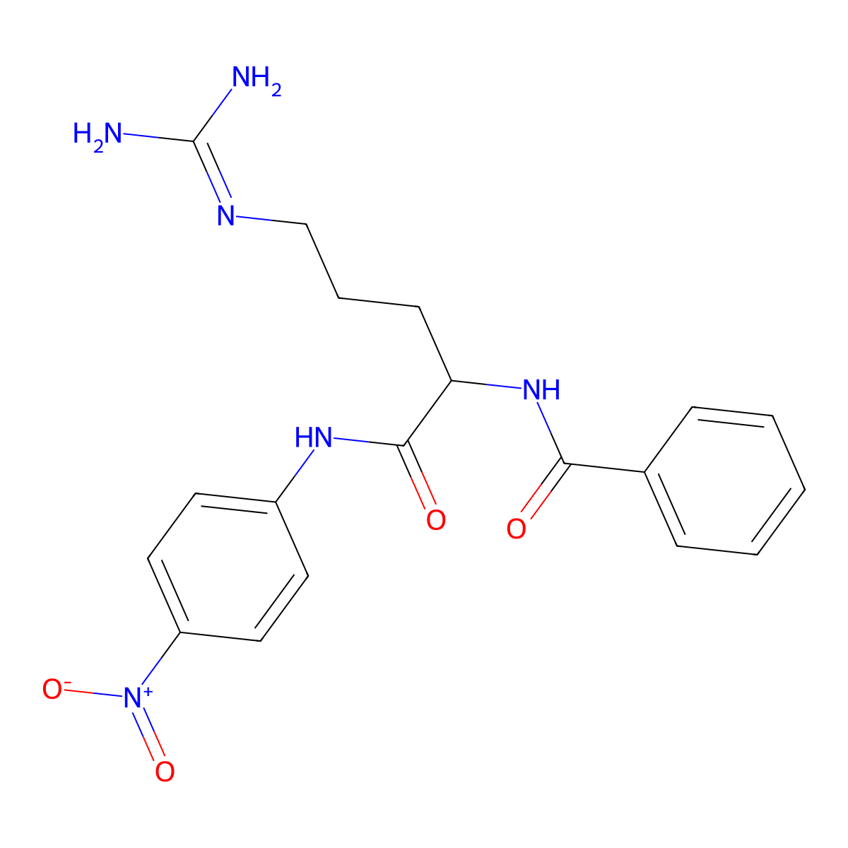 N-benzoyl-D-arginine-4-nitroanilide molecular structure, CAS 26056-64-4