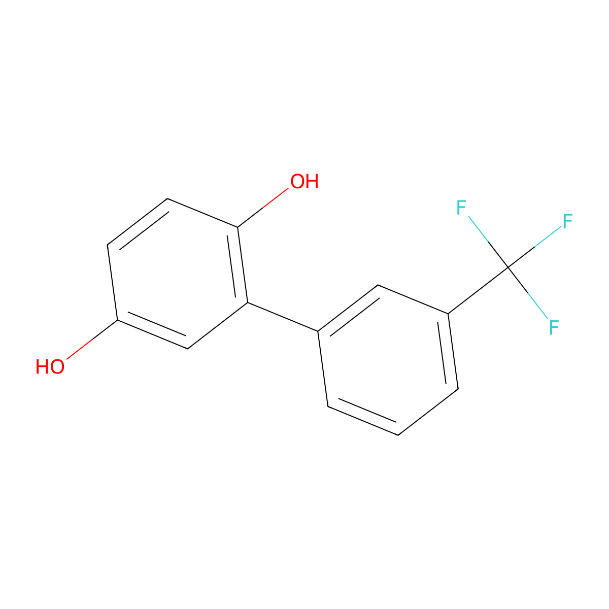 3-(2,5-Dihydroxyphenyl)benzotrifluoride molecular structure, CAS 260560-53-0