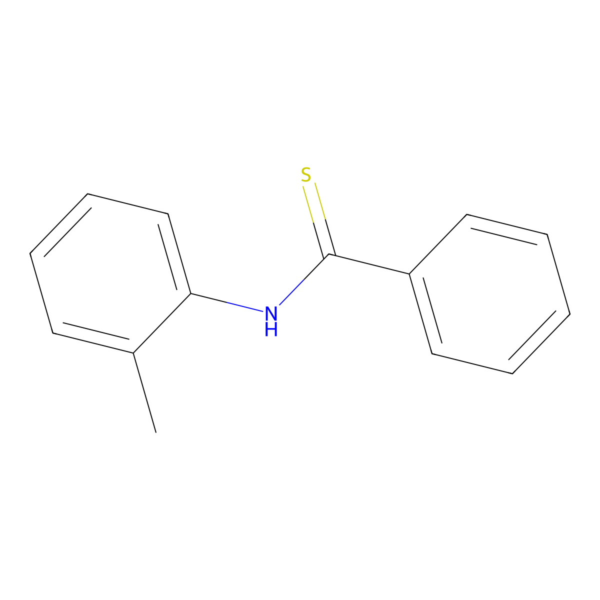 Benzenecarbothioamide, N-(2-methylphenyl)- molecular structure, CAS 26060-28-6