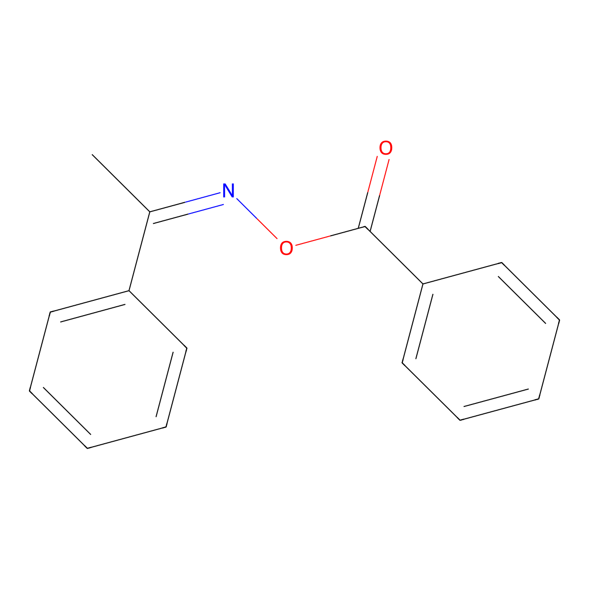 Acetophenone o-benzoyloxime molecular structure, CAS 26060-56-0
