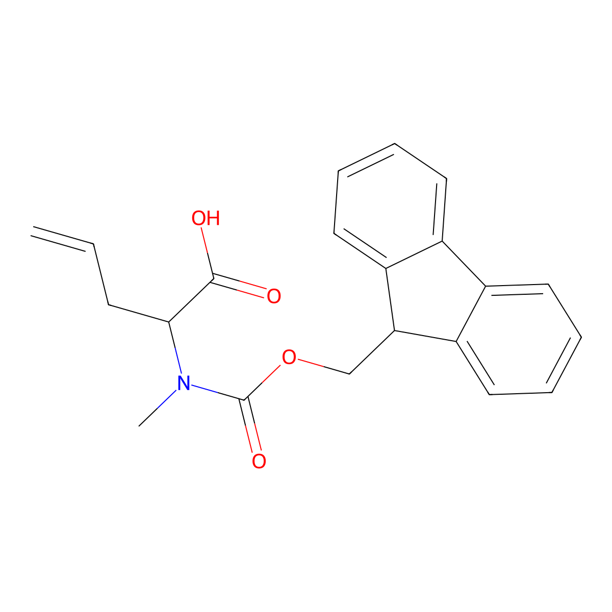 (S)-2-((((9H-Fluoren-9-yl)methoxy)carbonyl)(methyl)amino)pent-4-enoic acid molecular structure, CAS 2606012-88-6