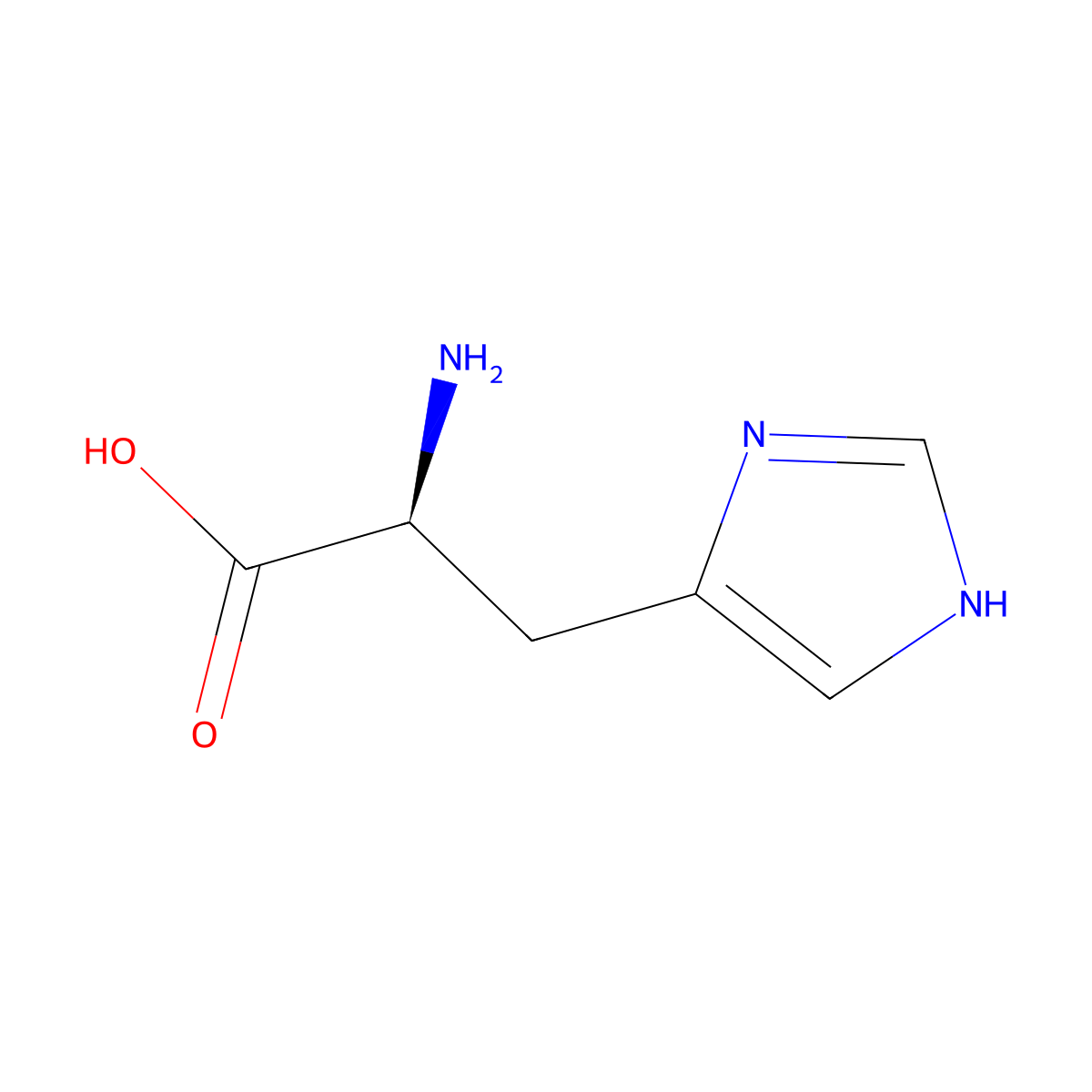 L-Histidine molecular structure, CAS 26062-48-6
