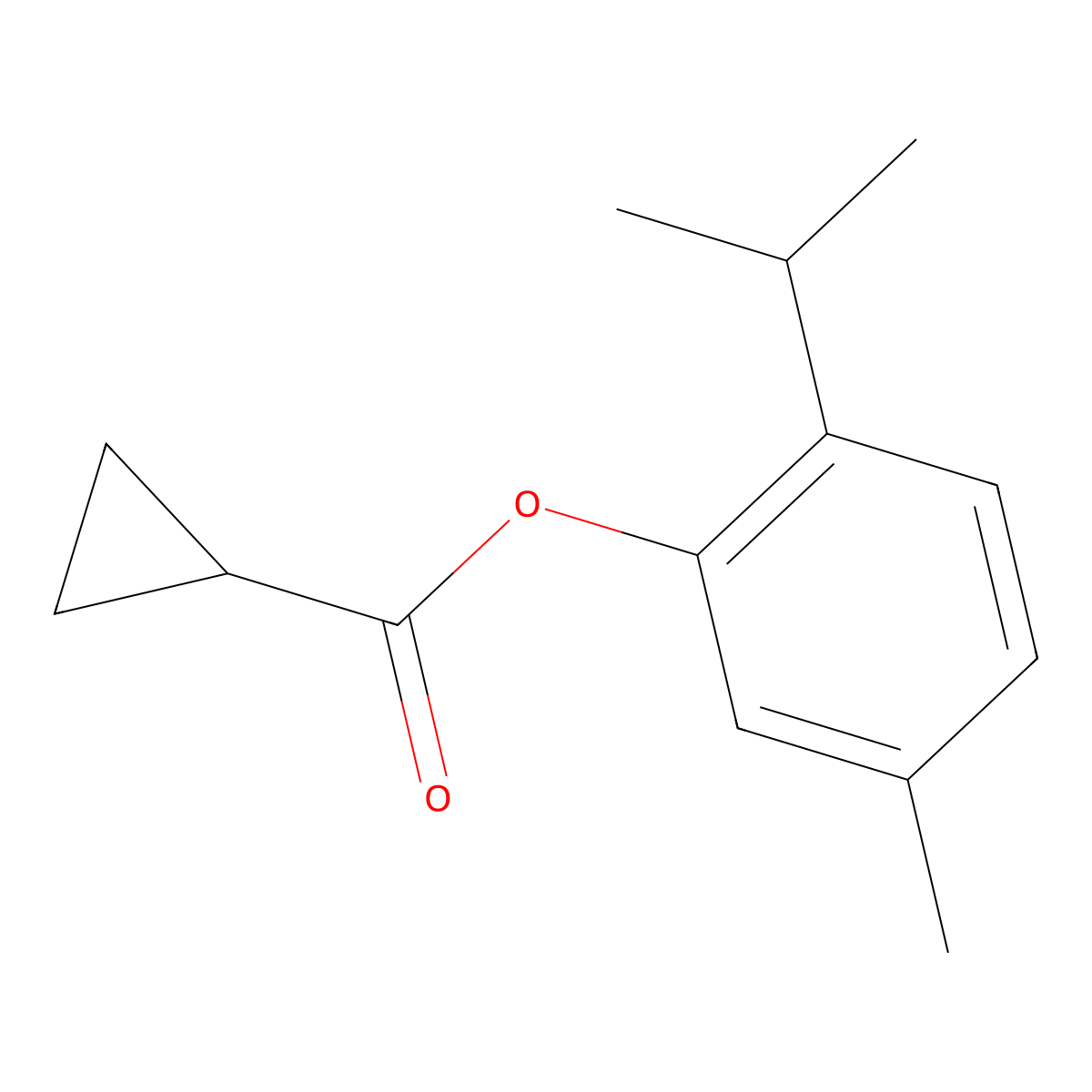 2-Isopropyl-5-methylphenyl cyclopropanecarboxylate molecular structure, CAS 26065-56-5