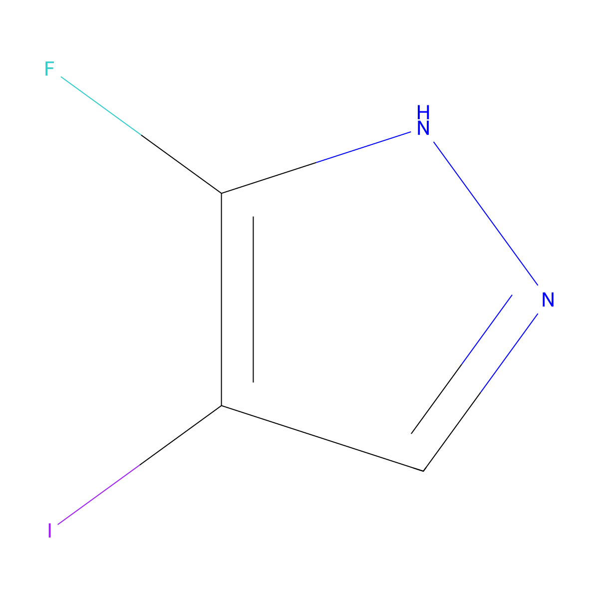 3-fluoro-4-iodo-1H-pyrazole molecular structure, CAS 2606872-02-8