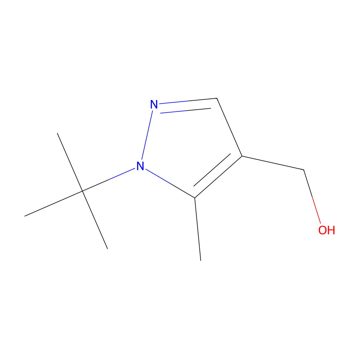 (1-tert-butyl-5-methyl-1H-pyrazol-4-yl)methanol molecular structure, CAS 2606872-14-2