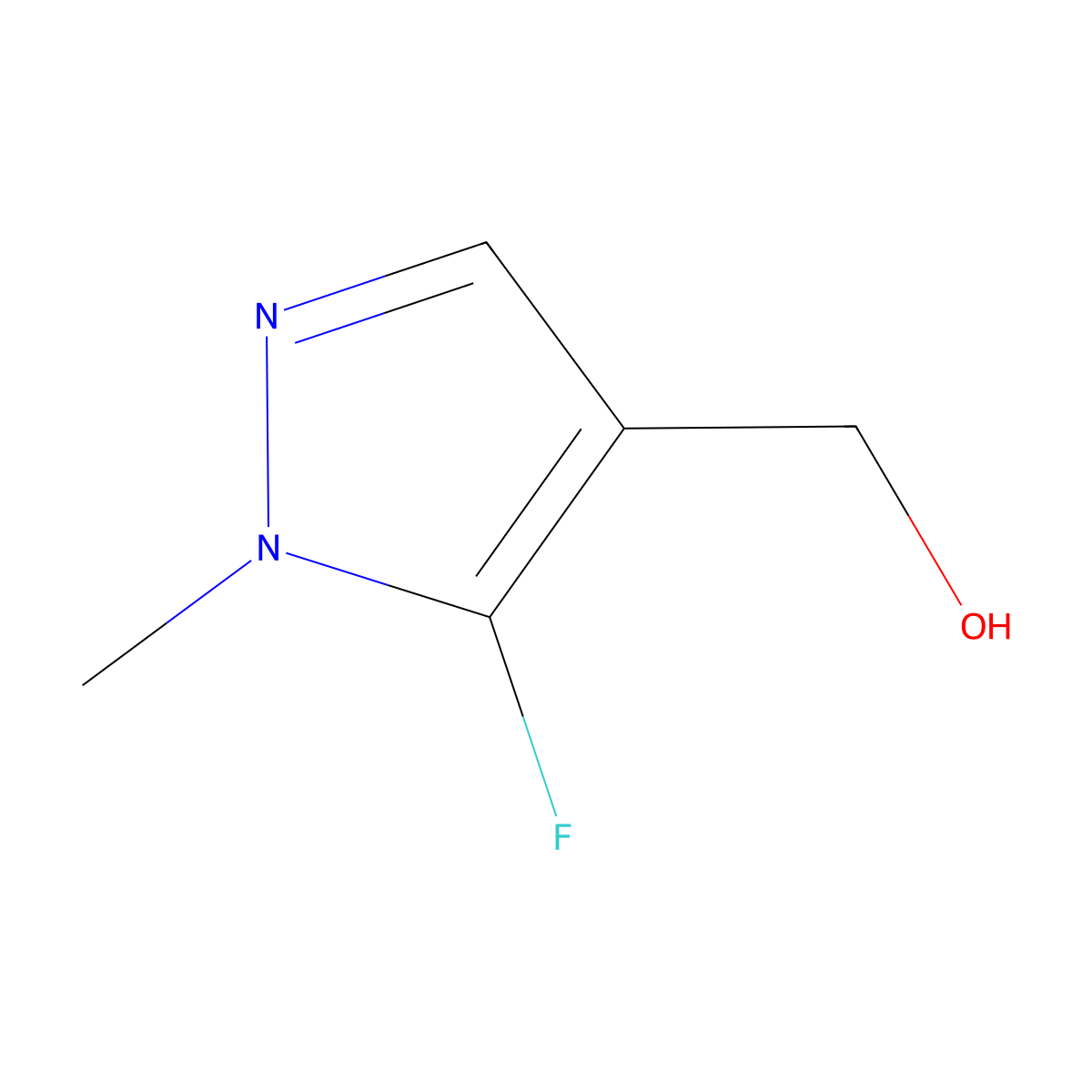 (5-fluoro-1-methyl-1H-pyrazol-4-yl)methanol molecular structure, CAS 2606872-16-4