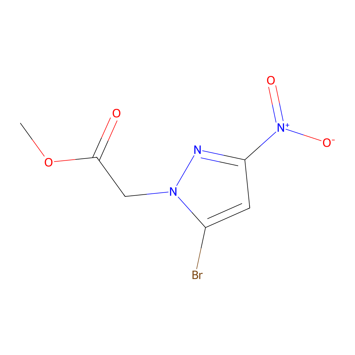 methyl (5-bromo-3-nitro-1H-pyrazol-1-yl)acetate molecular structure, CAS 2606889-37-4