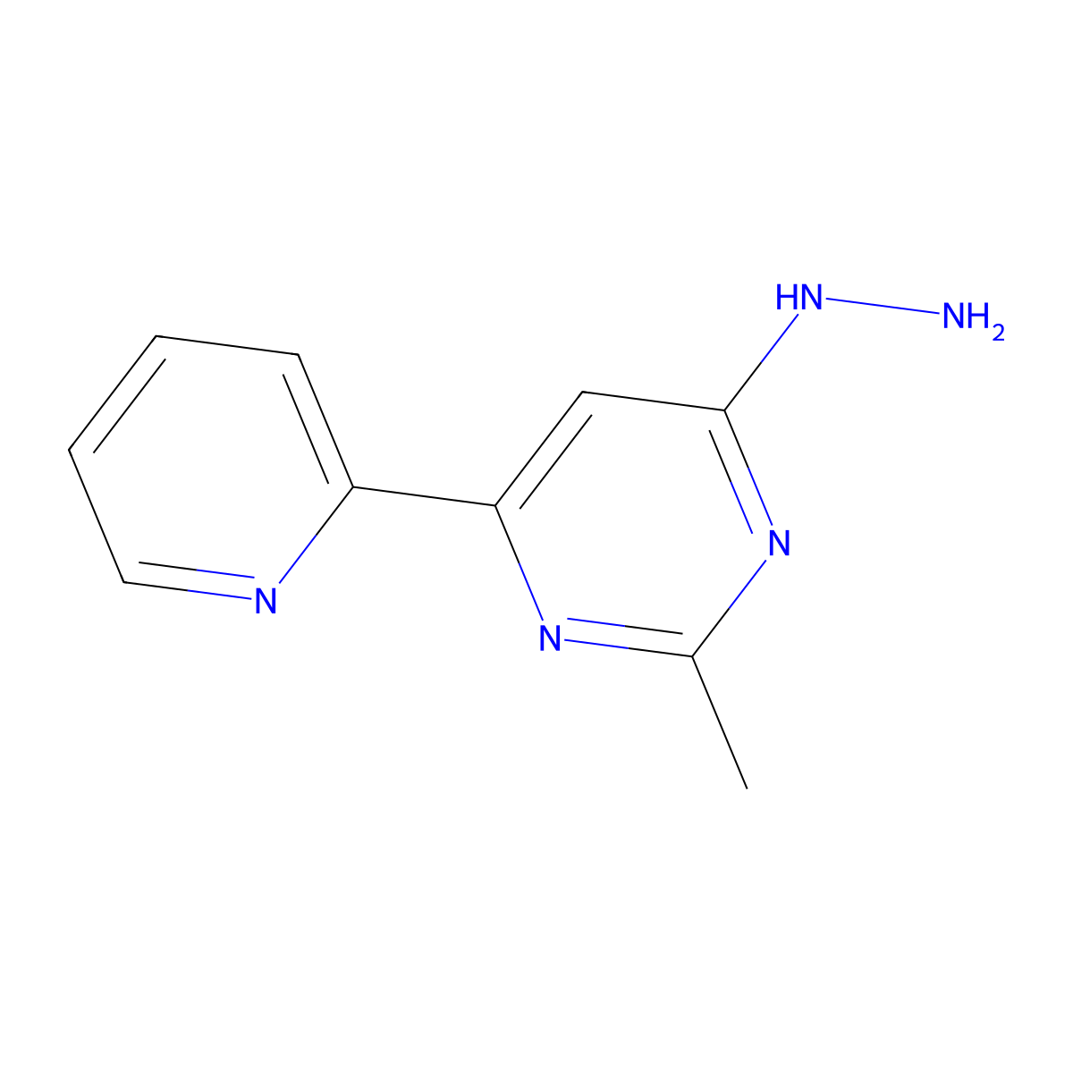 4-Hydrazinyl-2-methyl-6-(pyridin-2-yl)pyrimidine molecular structure, CAS 26069-87-4