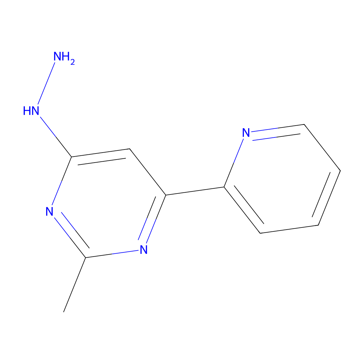 4-Hydrazinyl-2-methyl-6-(pyridin-2-yl)pyrimidine molecular structure, CAS 26069-87-4
