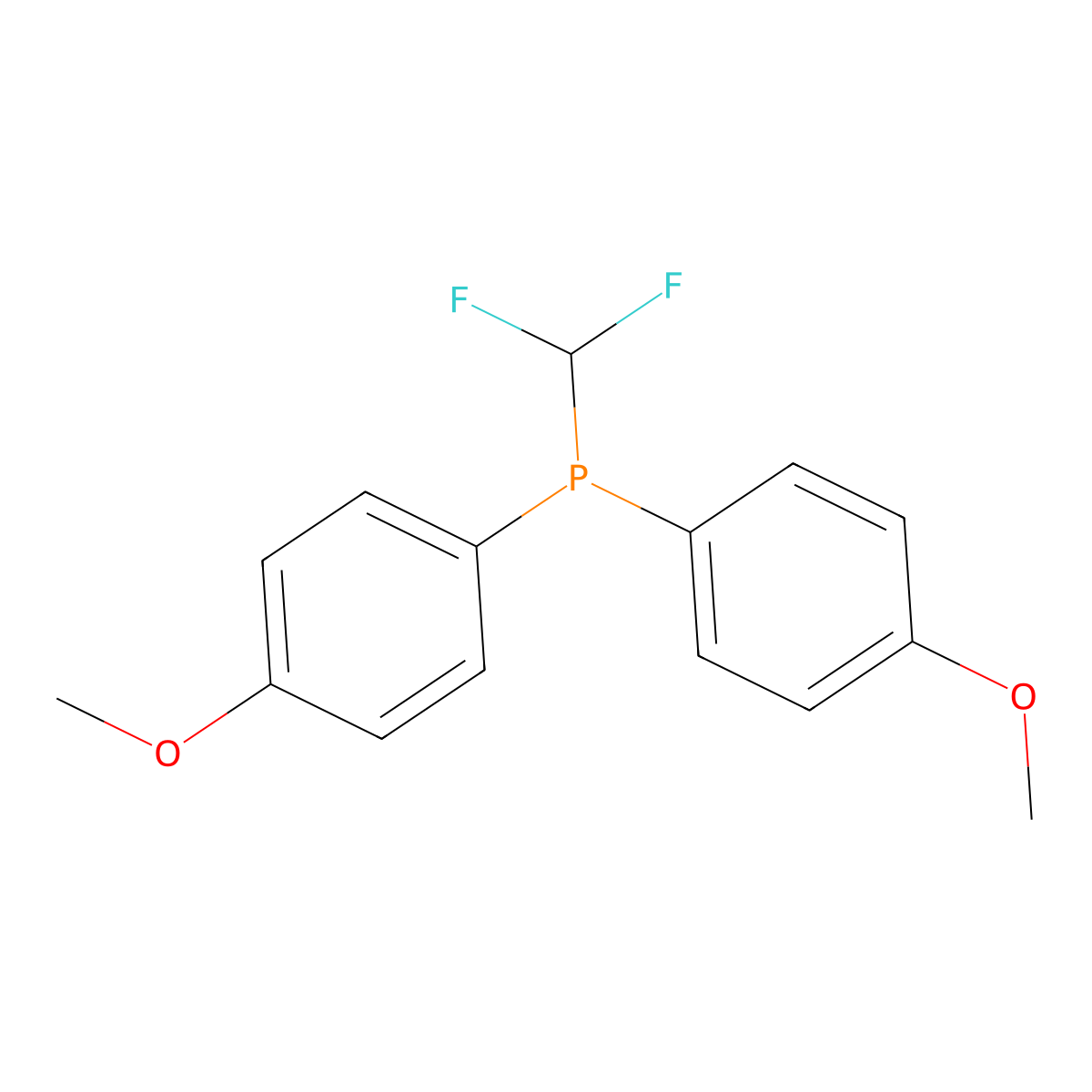 (Difluoromethyl)bis(4-methoxyphenyl)phosphine molecular structure, CAS 2606917-44-4
