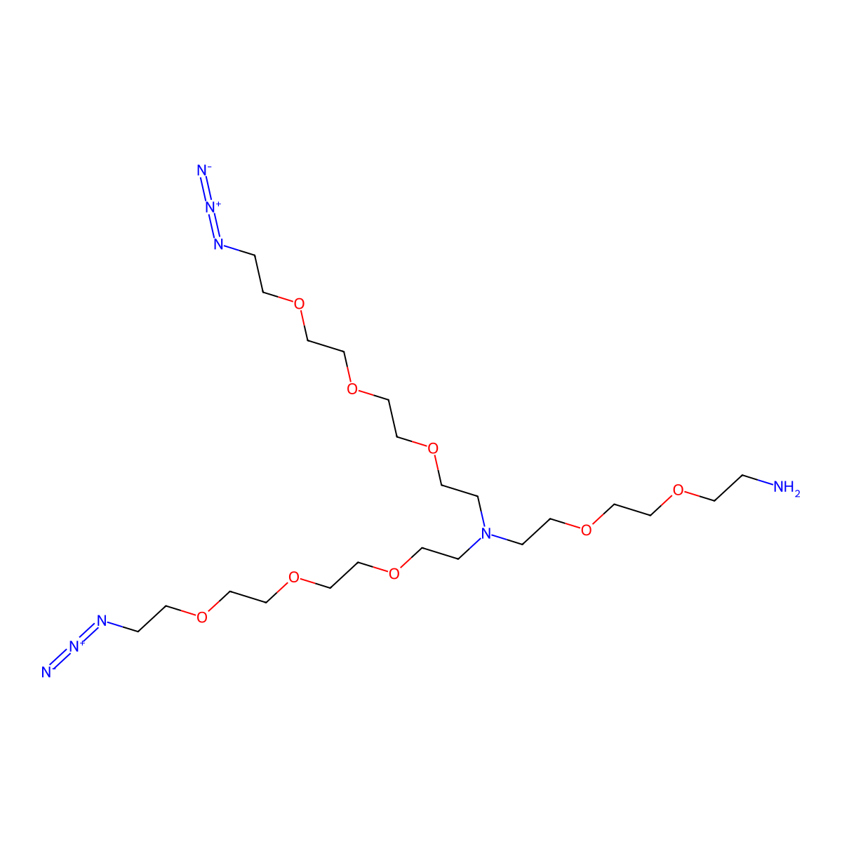 N-(Amino-PEG2)-N-bis(PEG3-azide) molecular structure, CAS 2606952-86-5