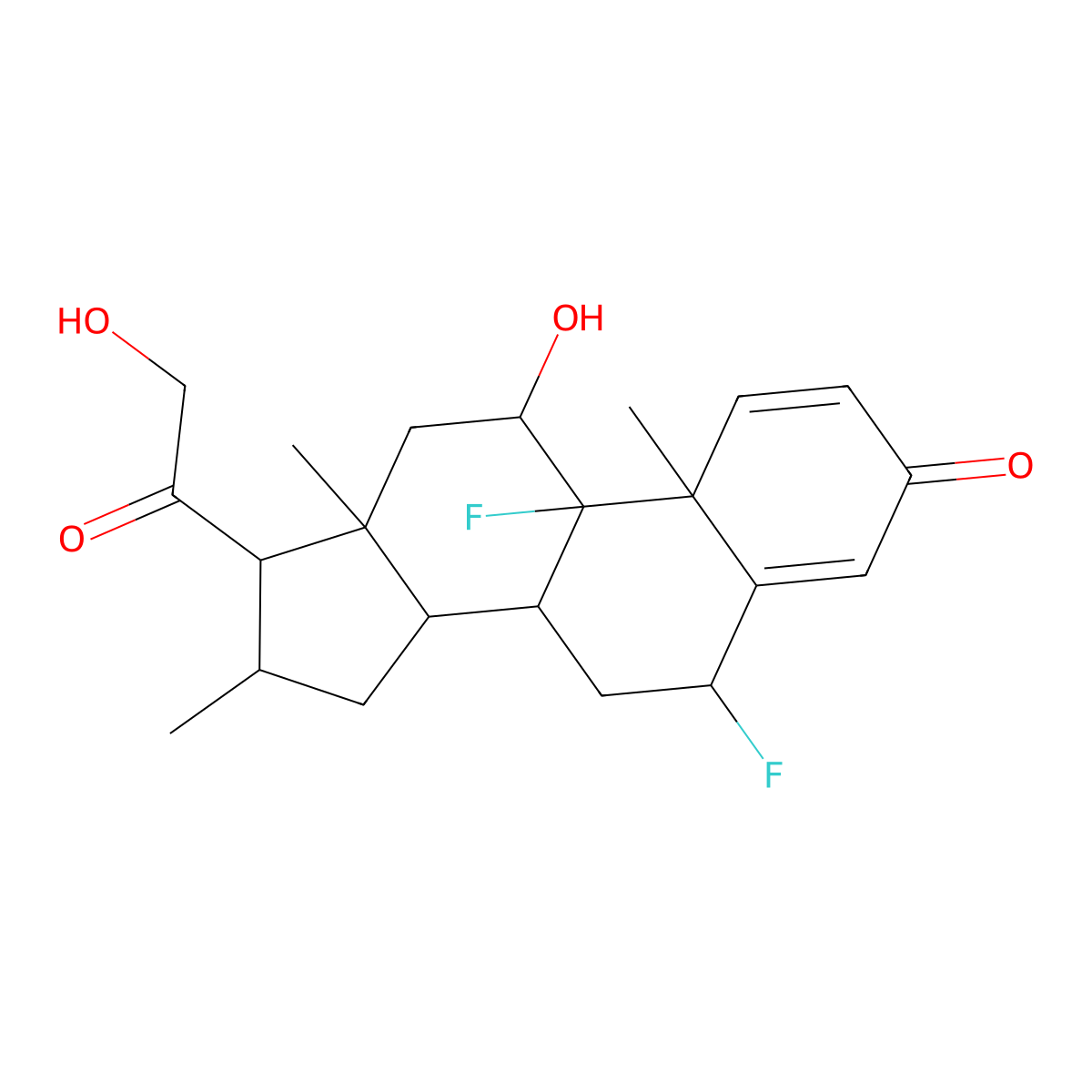 Diflucortolone molecular structure, CAS 2607-06-9