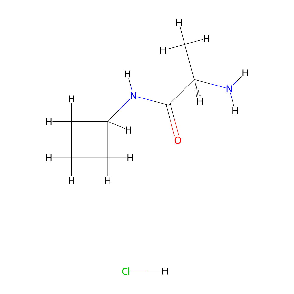 (2R)-2-amino-N-cyclobutylpropanamide;hydrochloride molecular structure, CAS 2607010-86-4