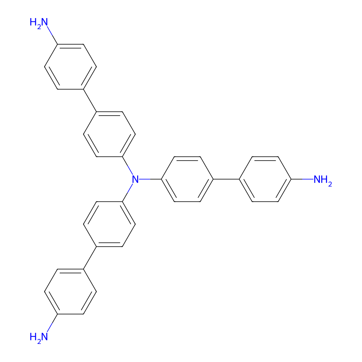 N4,N4-Bis(4'-amino-[1,1'-biphenyl]-4-yl)-[1,1'-biphenyl]-4,4'-diamine molecular structure, CAS 2607105-89-3