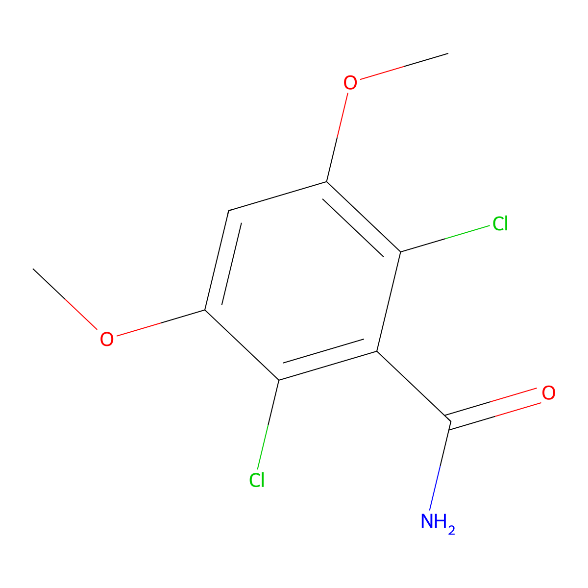 2,6-Dichloro-3,5-dimethoxy-benzamide molecular structure, CAS 2607108-24-5