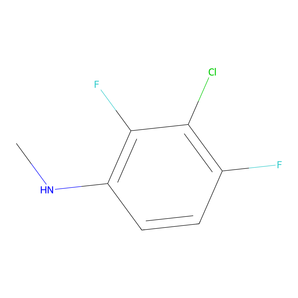 3-chloro-2,4-difluoro-N-methylaniline molecular structure, CAS 2607141-59-1