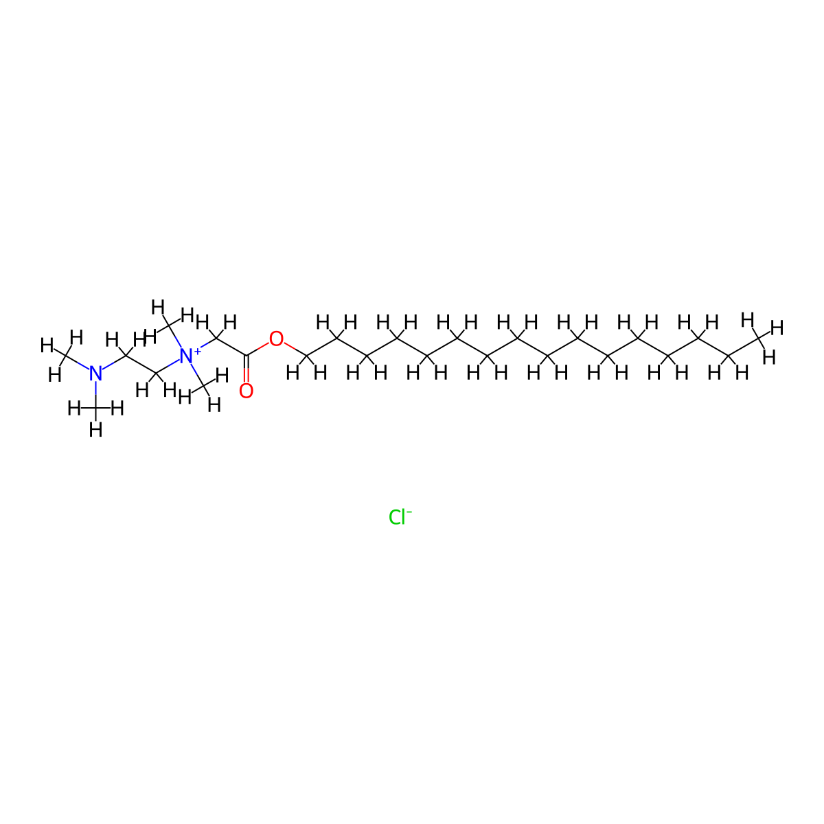 Ammonium, (carboxymethyl)dimethyl(dimethylaminoethyl)-, chloride, hexadecyl ester molecular structure, CAS 26072-72-0