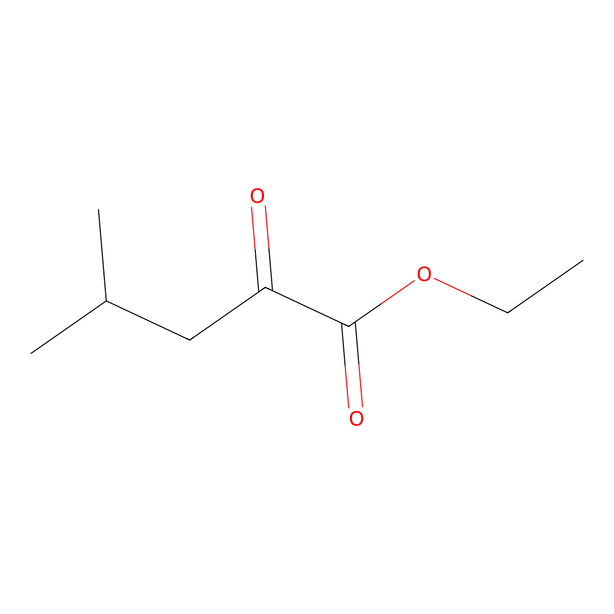 Ethyl 4-methyl-2-oxopentanoate molecular structure, CAS 26073-09-6
