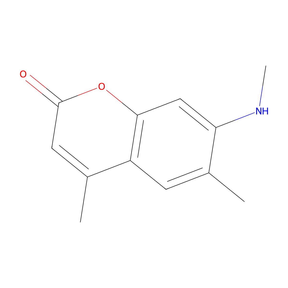 4,6-Dimethyl-7-(methylamino)-2H-1-benzopyran-2-one molecular structure, CAS 26078-24-0
