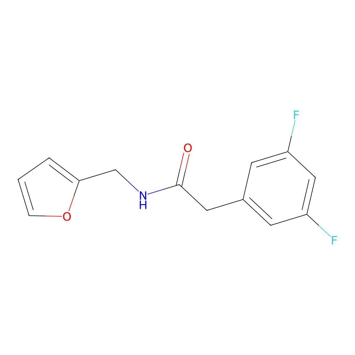 2-(3,5-difluorophenyl)-N-(furan-2-ylmethyl)acetamide molecular structure, CAS 260781-41-7