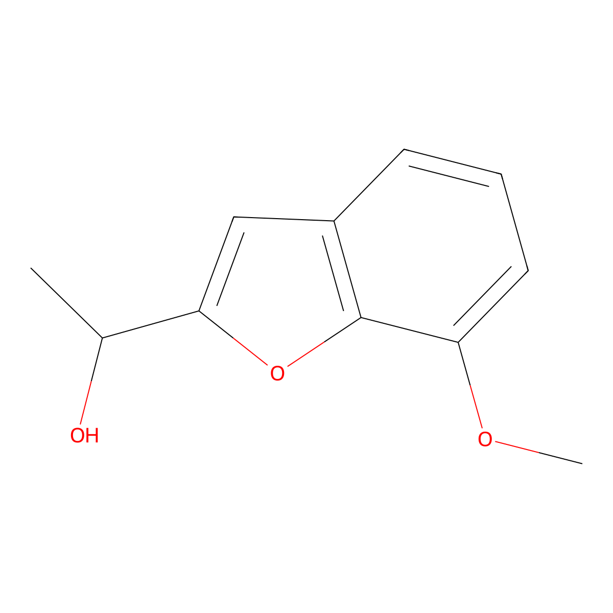1-(7-Methoxy-1-benzofuran-2-yl)-1-ethanol molecular structure, CAS 260786-00-3