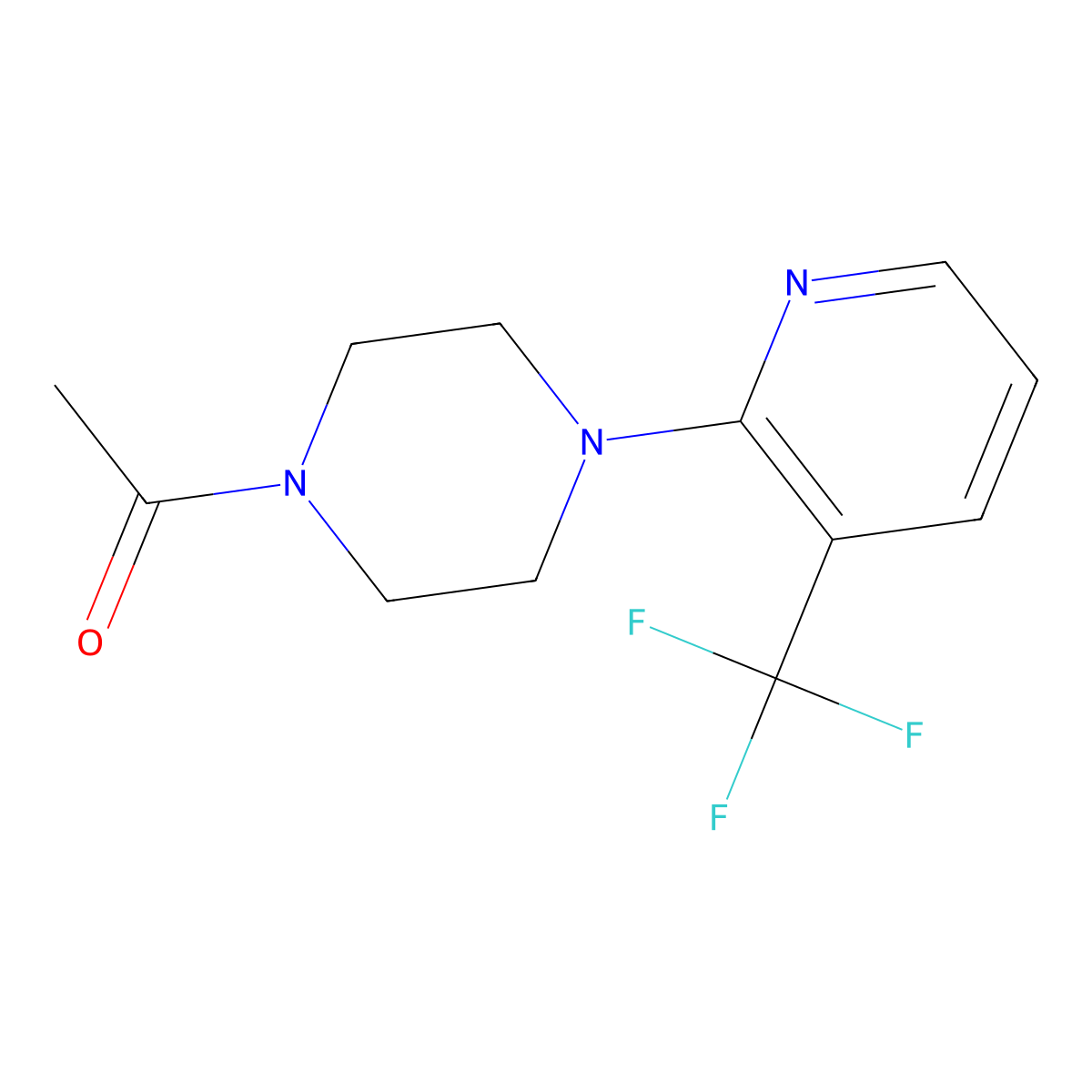 1-{4-[3-(Trifluoromethyl)-2-pyridyl]piperazino}-1-ethanone molecular structure, CAS 260788-55-4