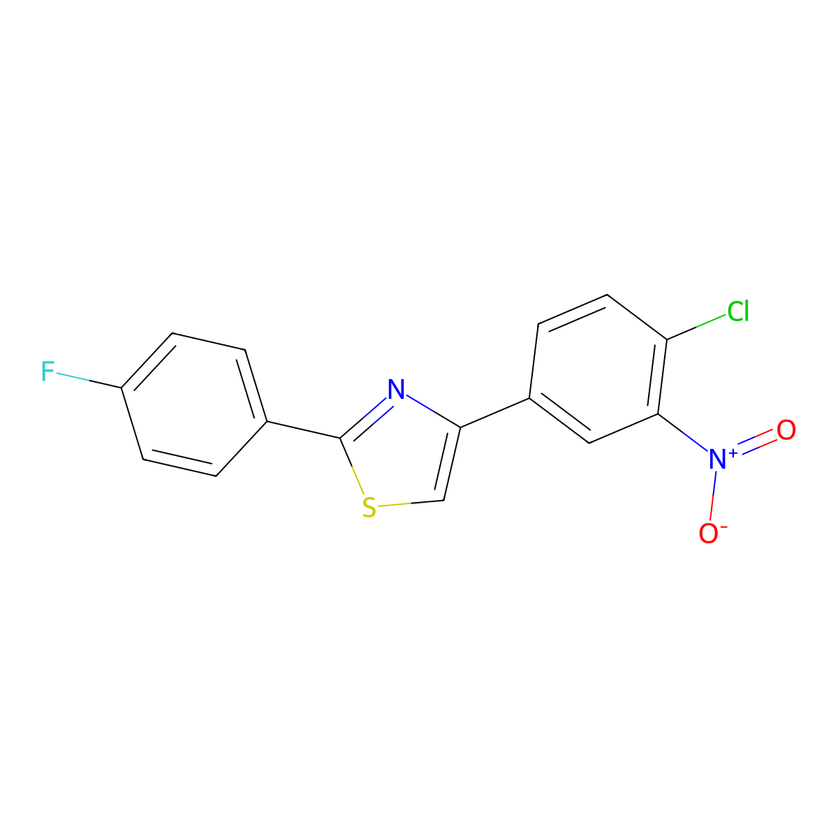 4-(4-Chloro-3-nitrophenyl)-2-(4-fluorophenyl)-1,3-thiazole molecular structure, CAS 260788-64-5