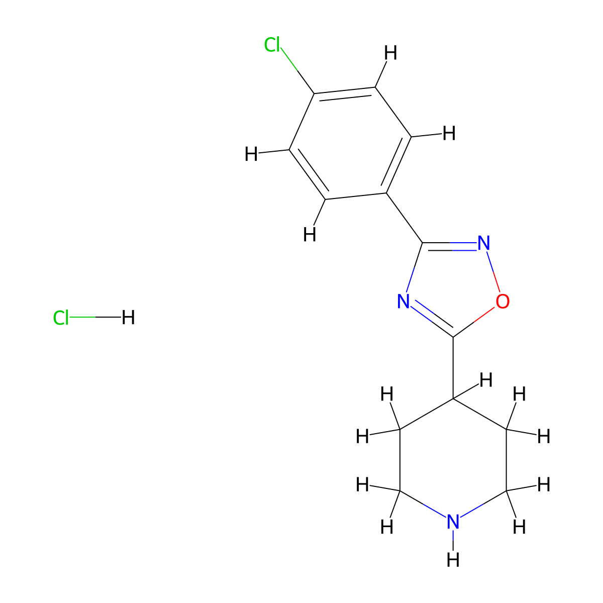 4-[3-(4-chlorophenyl)-1,2,4-oxadiazol-5-yl]piperidine Hydrochloride molecular structure, CAS 260788-98-5