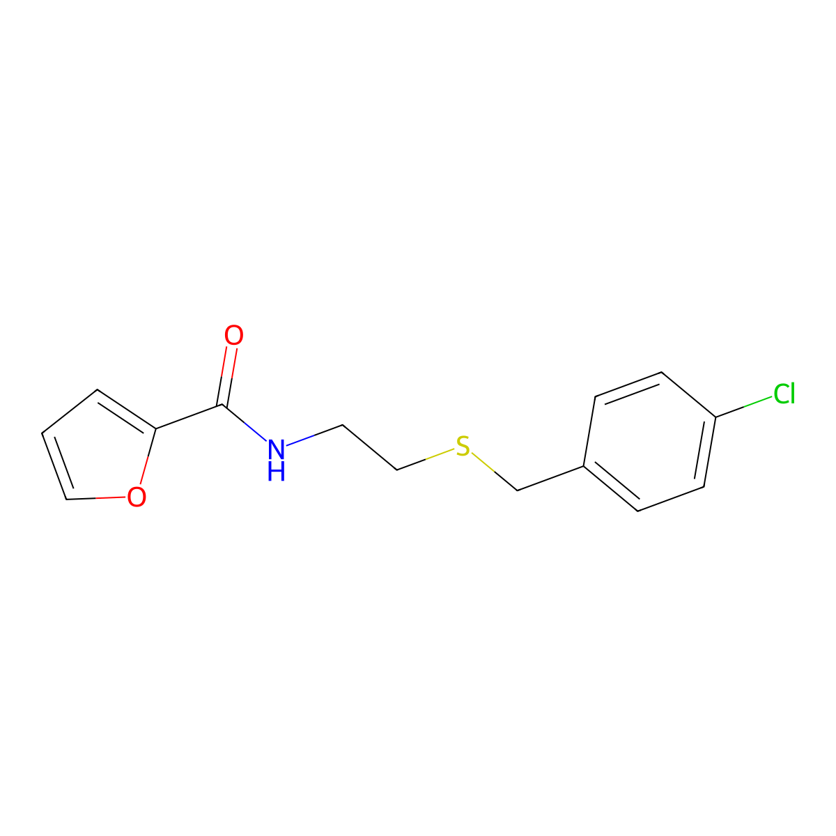 N-[2-[(4-chlorophenyl)methylsulfanyl]ethyl]furan-2-carboxamide molecular structure, CAS 260789-18-2
