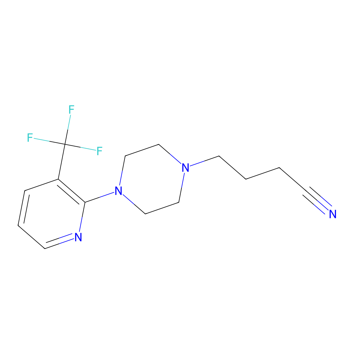4-{4-[3-(Trifluoromethyl)pyridin-2-yl]piperazino}butanenitrile molecular structure, CAS 260798-42-3