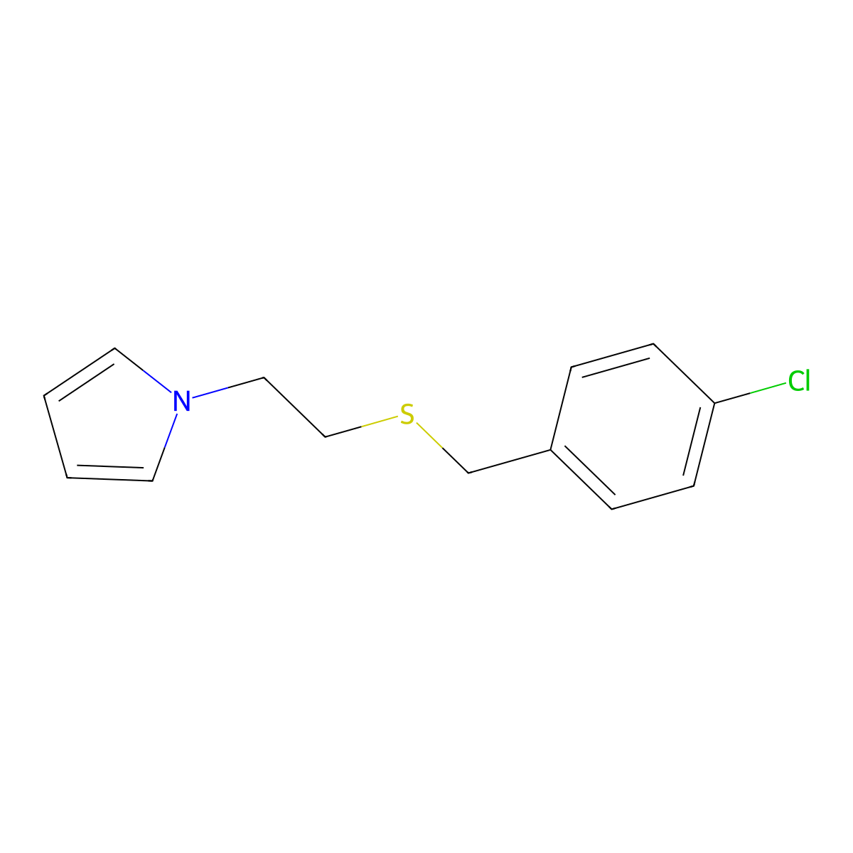 4-chlorobenzyl 2-(1H-pyrrol-1-yl)ethyl sulphide molecular structure, CAS 260802-45-7