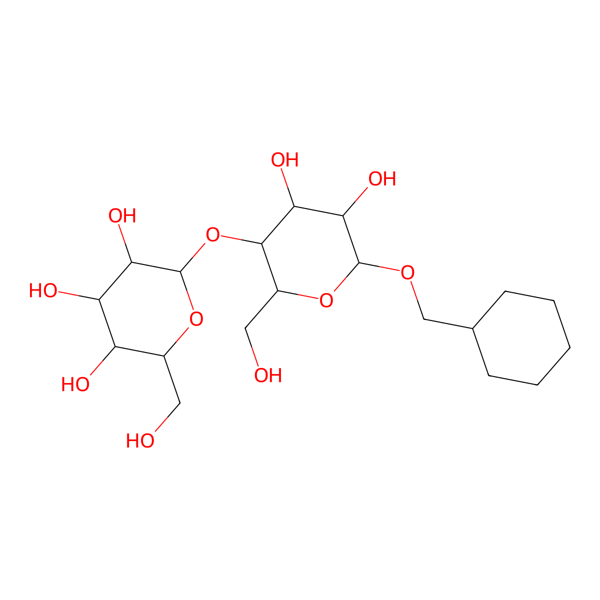 Cyclohexylmethyl 4-O-alpha-D-glucopyranosyl-beta-D-glucopyranoside molecular structure, CAS 260804-64-6