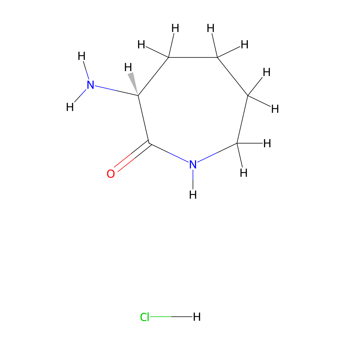 L-alpha-Amino-epsilon-caprolactam hydrochloride molecular structure, CAS 26081-07-2
