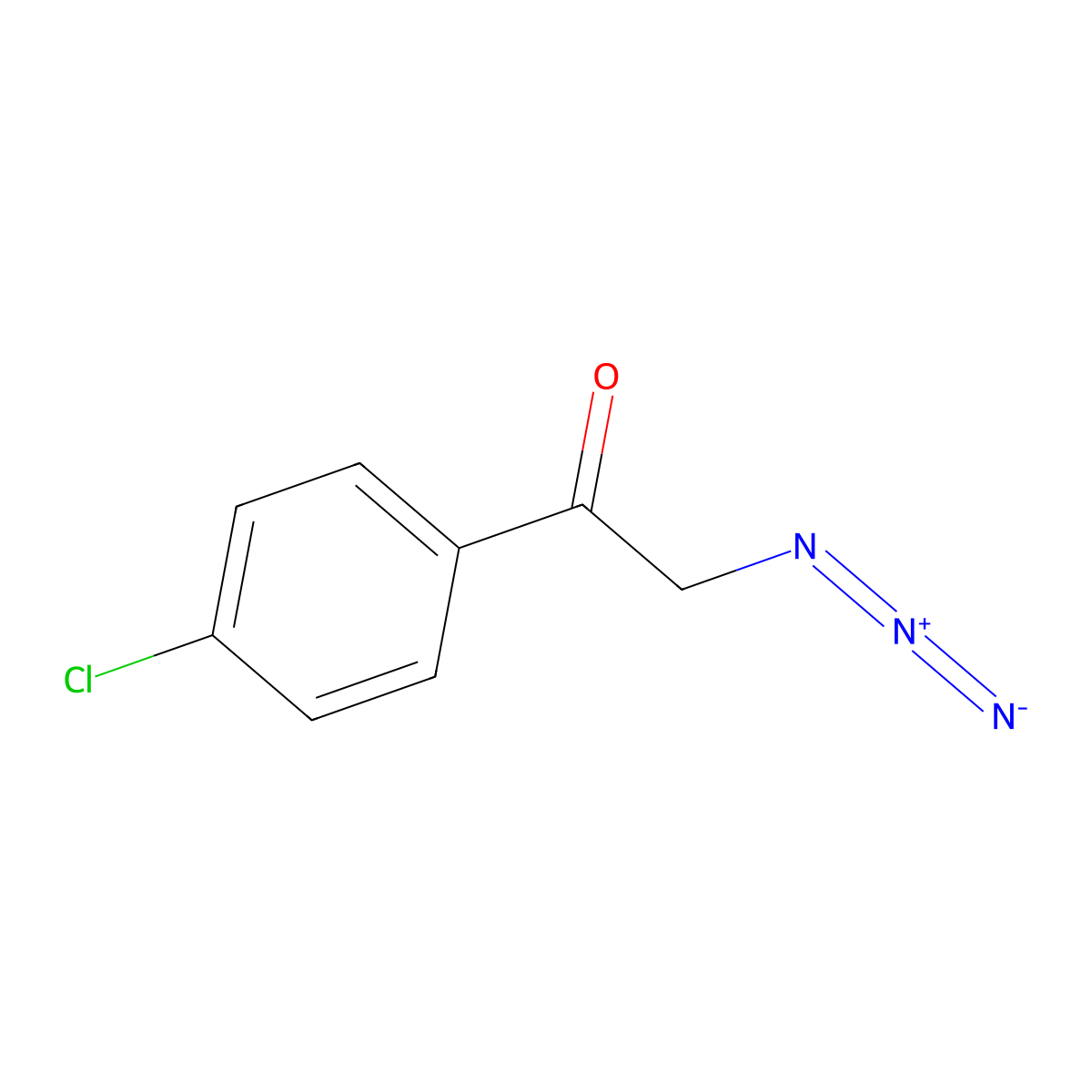 2-Azido-1-(4-chlorophenyl)ethan-1-one molecular structure, CAS 26086-60-2