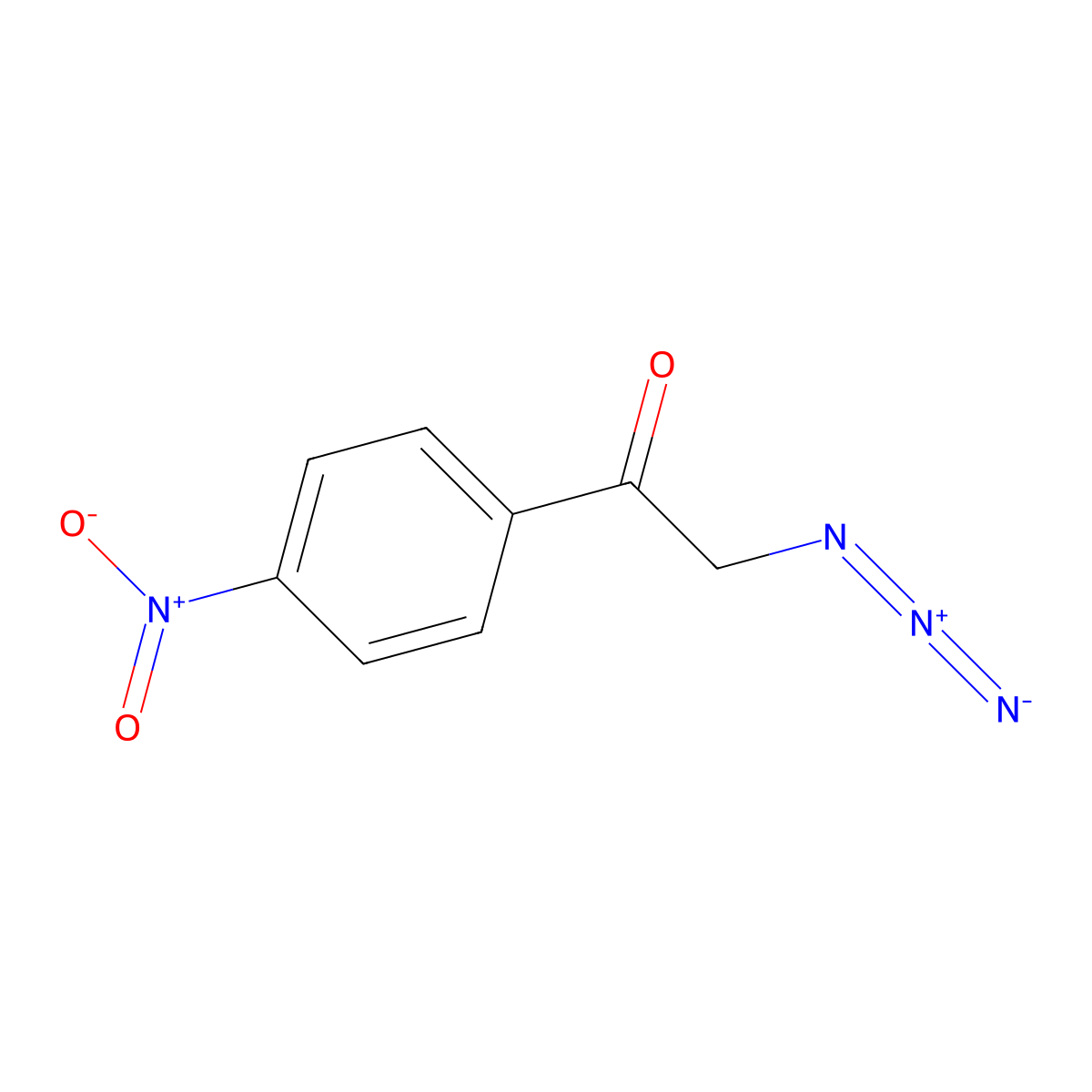 2-Azido-1-(4-nitrophenyl)ethanone molecular structure, CAS 26086-61-3
