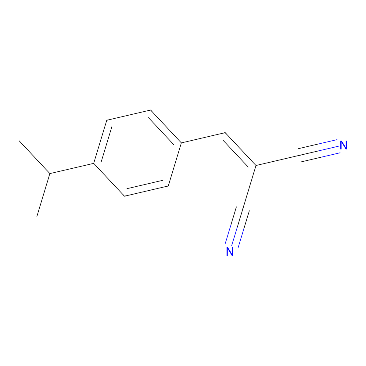 2-[[4-(1-Methylethyl)phenyl]methylene]propanedinitrile molecular structure, CAS 26088-83-5