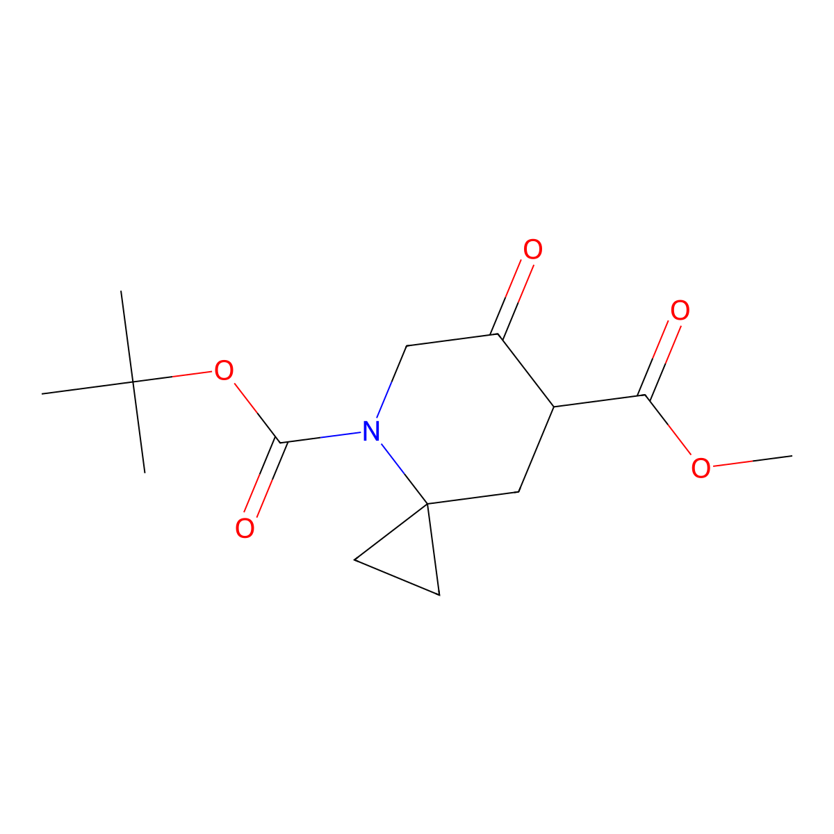 O4-tert-butyl O7-methyl 6-oxo-4-azaspiro[2.5]octane-4,7-dicarboxylate molecular structure, CAS 2608907-04-4