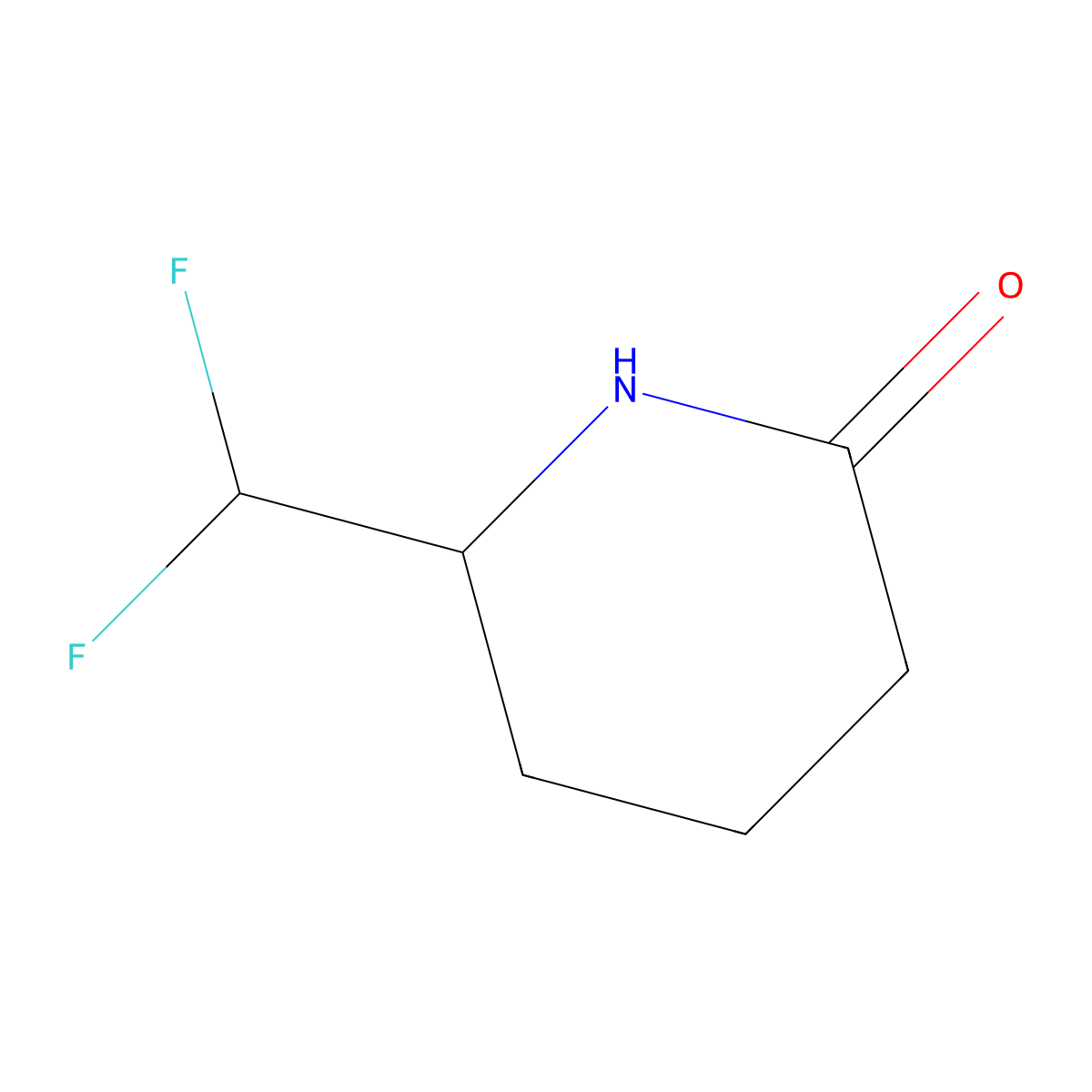 (6R)-6-(difluoromethyl)piperidin-2-one molecular structure, CAS 2608913-22-8