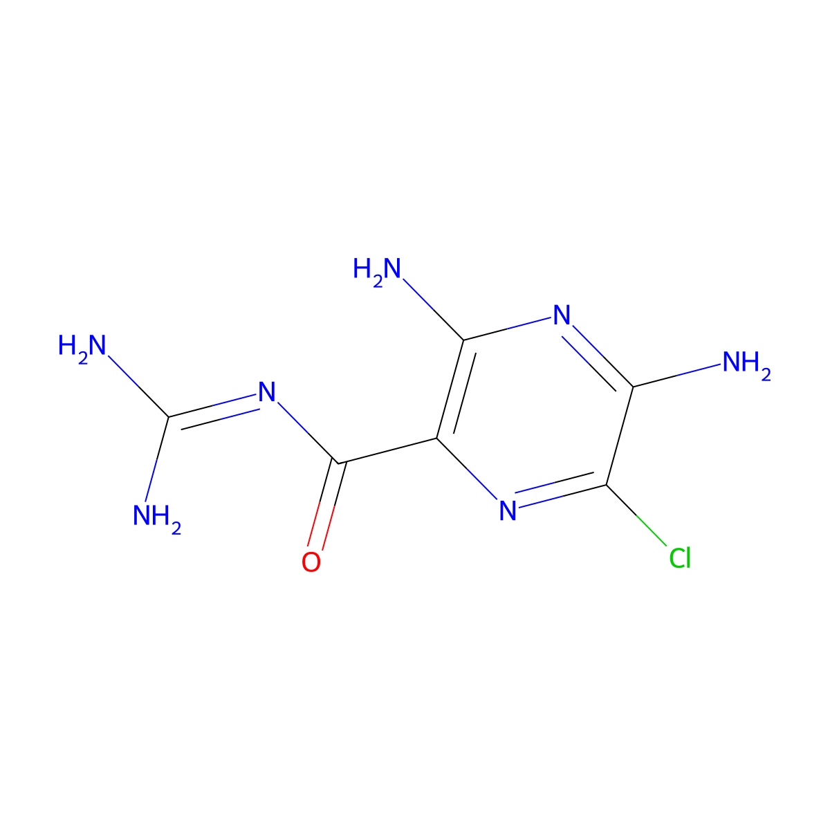 Amiloride molecular structure, CAS 2609-46-3